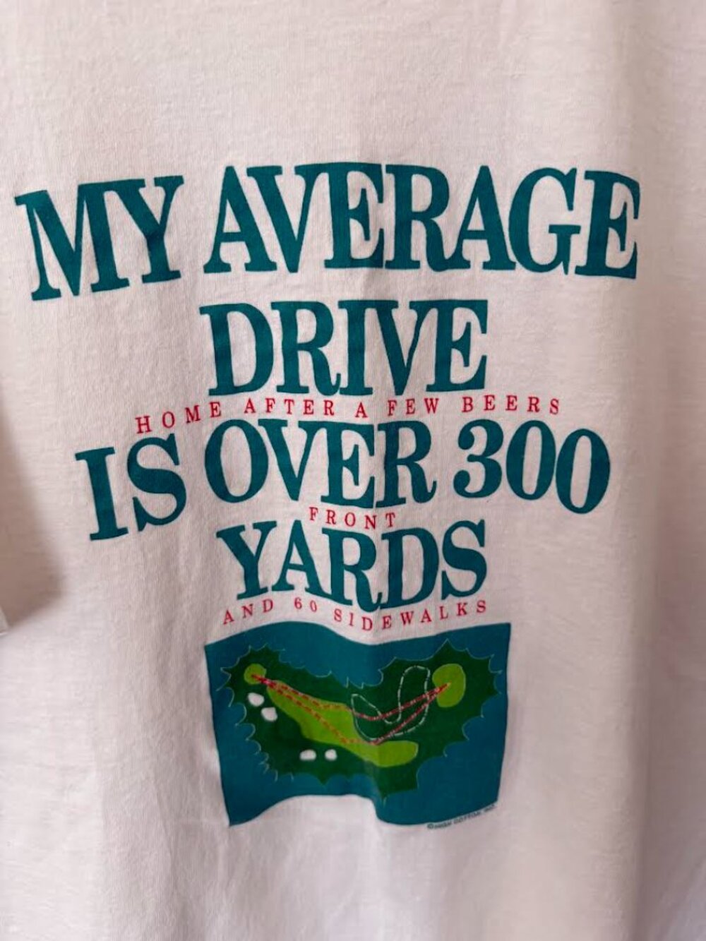 Men's Humor Vintage Golf Tee XXL Made in USA Single Stitch